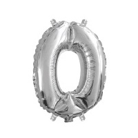 Number 0 Silver Foil Balloon - 35cm