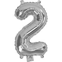 Number 2 Silver Foil Balloon - 35cm