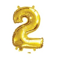 Number 2 Gold Foil Balloon - 35cm