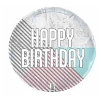 Marble Foil Happy Birthday Balloon 45cm