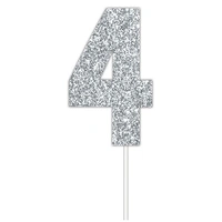 Silver Glitter Cake Topper #4*