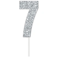 Silver Glitter Cake Topper #7*