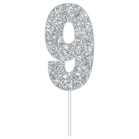 Silver Glitter Cake Topper #9*