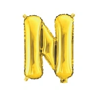 35cm Letter N Gold Foil Balloon