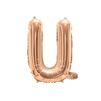 Rose Gold Air Filled 35cm Balloon - Letter U