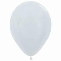 Pearl White Latex Balloons - Pk 25