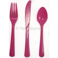Reusable Magenta Plastic Forks - Pk 20