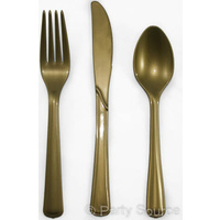 Reusable Gold Plastic Spoons - Pk 20