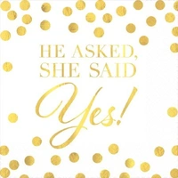 He Asked, She Said YES Paper Napkins - Pk 16