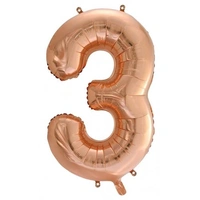 Number 3 Rose Gold Foil Balloon (86cm)