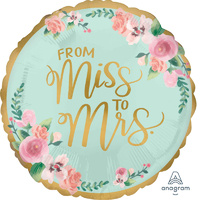 18" Two Sided She Said Yes/ From Miss to Mrs Foil Balloon