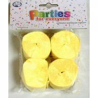 Yellow Crepe Streamer - Pk 4