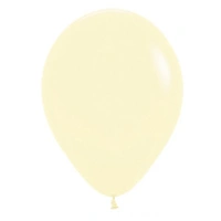 12" Pastel Matte Yellow Round Latex Balloons - Pk 25