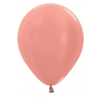 12" Metallic Rose Gold Round Latex Balloons - Pk 25