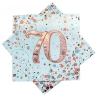 Sparkling Fizz Rose Gold "70" Napkins - Pk 16