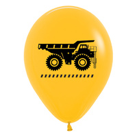 12" Construction Trucks Latex Balloons - Pk 6