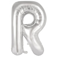 34" Letter R Silver Foil Balloon