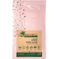 Eco Light Pink Paper Rectangle Tablecover (250x125cm)