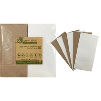 Lunch Napkins (2ply) - White & Kraft - Pk 20