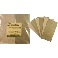 Lunch Napkins (2ply) - Met. Gold & Kraft - Pk 20