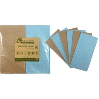 Kraft Brown & Light Blue Paper Napkins - Pk 20