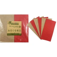 Lunch Napkins (2ply) - Red & Kraft - Pk 20