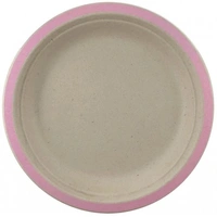 Pink Rim Sugarcane Plates (18cm) - Pk 10