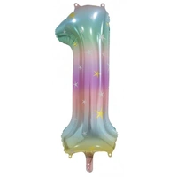 #1 Pastel Rainbow 34" Foil Balloon