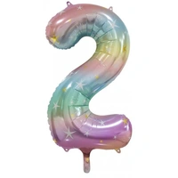 Number 2 Pastel Rainbow Foil Balloon (86cm)