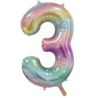 #3 Pastel Rainbow 34" Foil Balloon