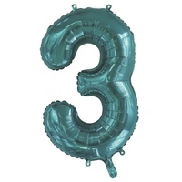 Number 3 Teal Foil Balloon (86cm)