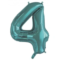 #4 Teal 34" Foil Balloon*