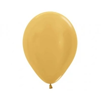 5" (12cm) Metallic Gold Latex Balloons - Pk 100