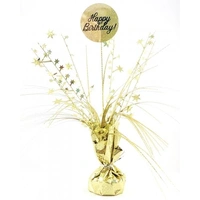 Happy Birthday Gold Balloon Weight Centrepiece