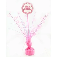 "It's A Girl" Pink Balloon Weight Centrepiece