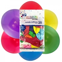 Metallic Assorted 30cm Latex Balloons - Pk 25