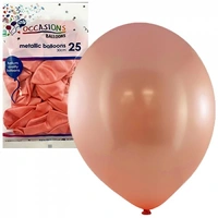 Metallic Rose Gold 30cm Latex Balloons - Pk 25