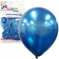 Chrome Blue 30cm Latex Balloons - Pk 6