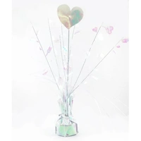 Iridescent White Heart Balloon Weight Centrepiece