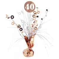 40th Rose Gold Centrepiece & Balloon Weight