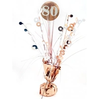 80th Rose Gold Balloon Weight Centrepiece