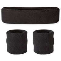 Black Headband & Sweatband Set