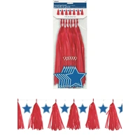 Red Tassel Garland w/ Blue Stars (2.13m)**