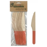 Rose Gold Handle Wooden Knife - Pk 10*