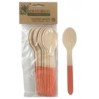 Rose Gold Handle Wooden Spoons - Pk 10*