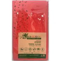 Eco Red Paper Rectangle Tablecover (250x125cm)