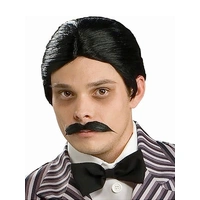 Adults Gomez Addams Wig & Moustache