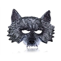 Adult's Black/Grey Plastic Werewolf Mask