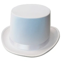 Adults White Satin Top Hat