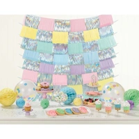 Iridescent & Rainbow Pastel Fringe Backdrop (152cm)